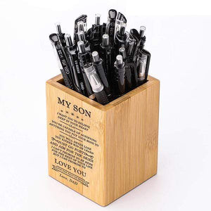 Dad To Son - You Will Never Lose - Bamboo Desk Pen Holder