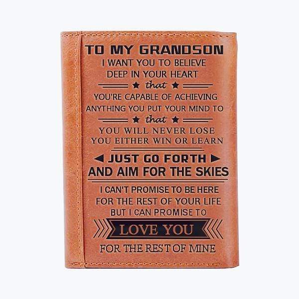 To My GrandSon - Genuine Premium Leather Wallet