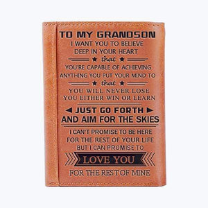 To My GrandSon - Genuine Premium Leather Wallet