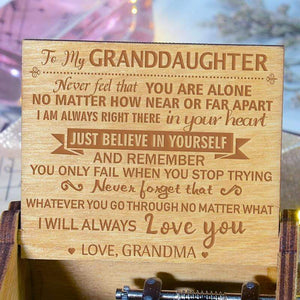 Grandma To Granddaughter - Believe In Yourself - Engraved Music Box