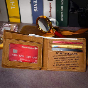 To My Husband - You Are My Everything - Genuine Leather Wallet