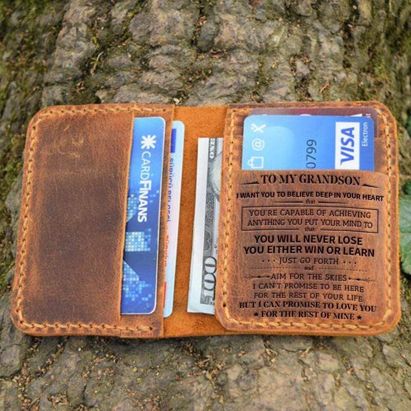 To Grandson - Premium Cow Leather Bifold Wallet