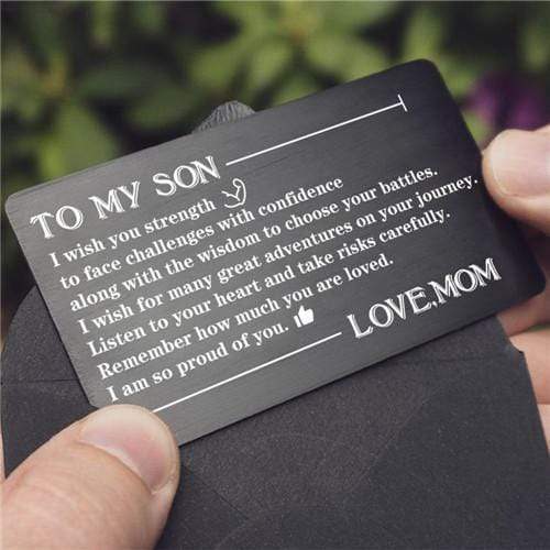 Mom To Son - Listen To Your Heart - Engraved Wallet Card