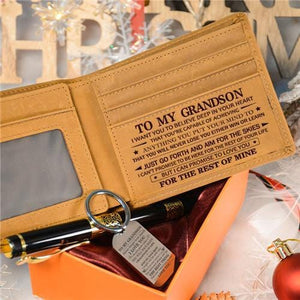 To My Grandson - Never Lose - Wallet Keychain Pen Gift Set
