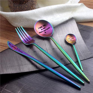 Rainbow Engraved Kitchenware Set - Best Gift for Husband Wife and Family
