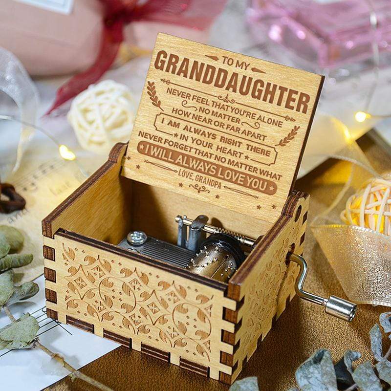 Grandpa to Granddaughter - I Will Always Love You - Engraved Music Box