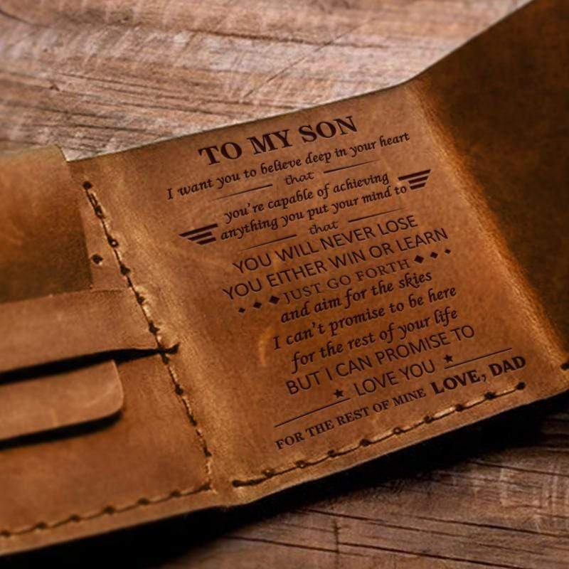 Dad To Son - Premium Cow Leather Trifold Wallet