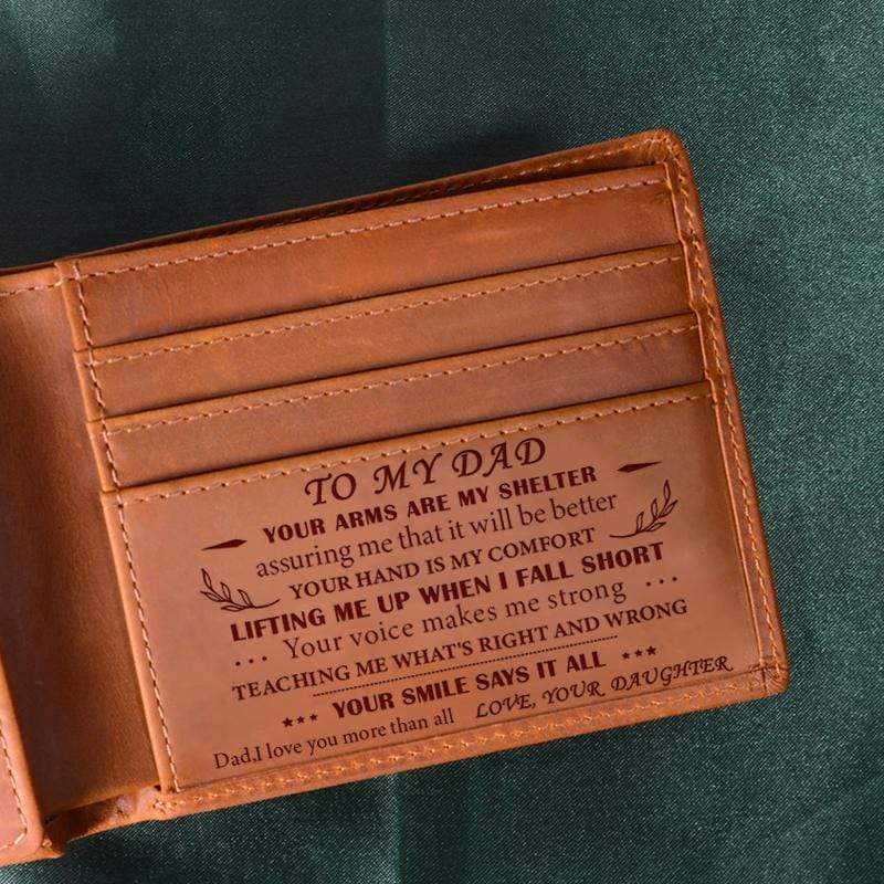 Daughter To Dad - Genuine Premium Leather Card Wallet
