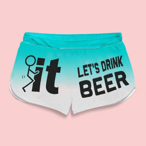 Let's Drink Beer - Women Hawaii Beach Shorts